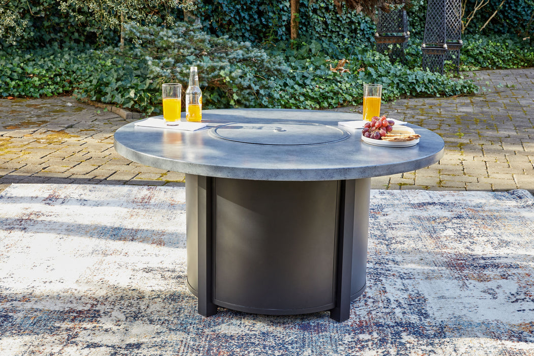 Coulee Mills - Gray / Black - Round Fire Pit Table