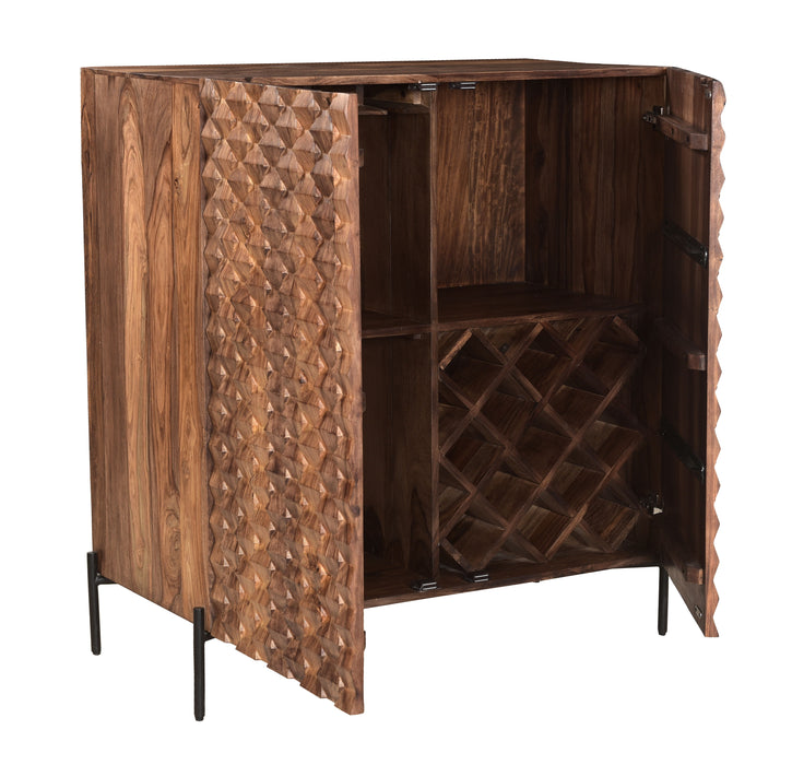 Atwood - Two Door Bar Cabinet - Dillion Sheesham Brown