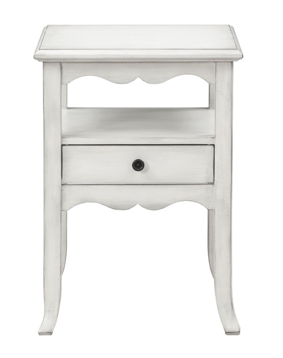 Ovid - One Drawer Accent Table - Burnished White