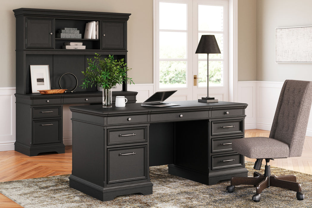 Beckincreek - Black - Home Office Pedestal Desk