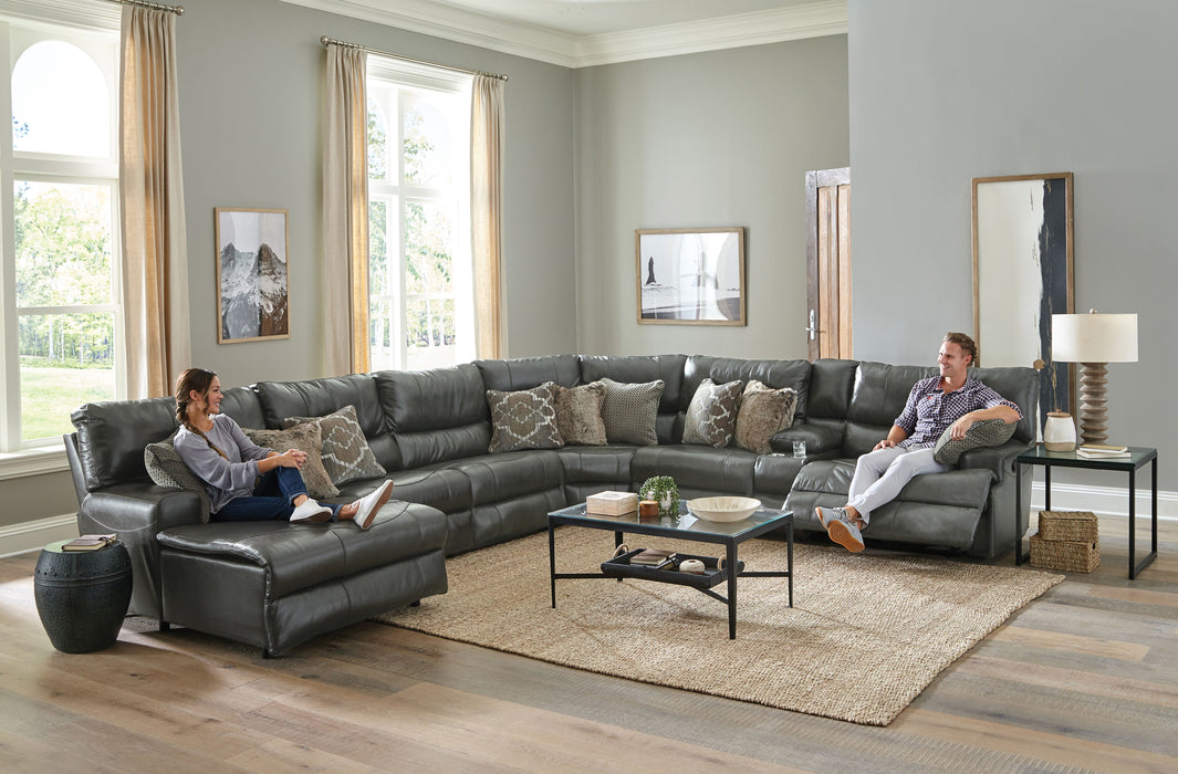 Como - Italian Leather Match Reclining Sectional