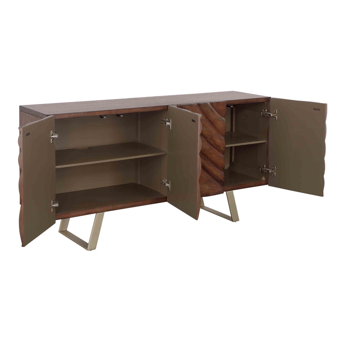 Mojave - Four Door Credenza - Brown / Champagne