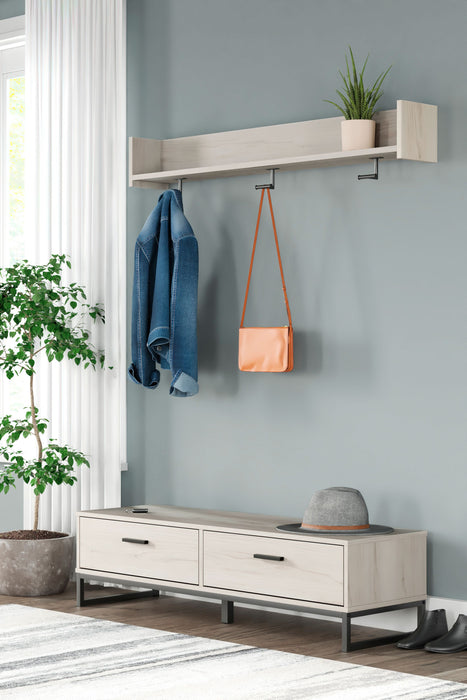 Socalle - Natural - Bench With Coat Rack