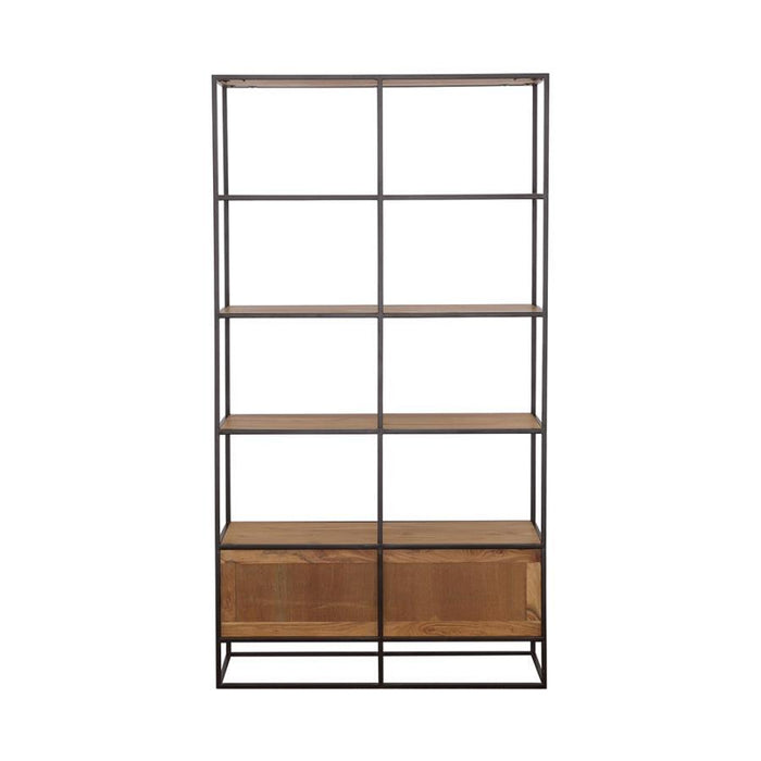Belcroft - 4-Drawer Etagere - Natural Acacia And Black