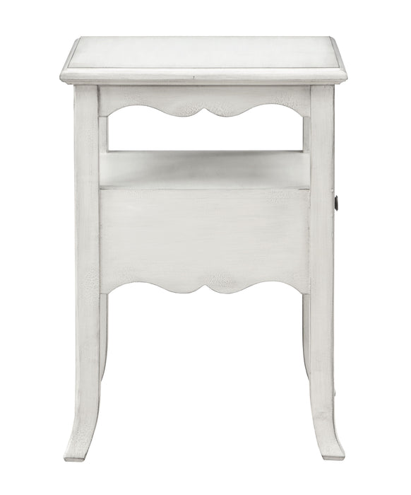 Ovid - One Drawer Accent Table - Burnished White