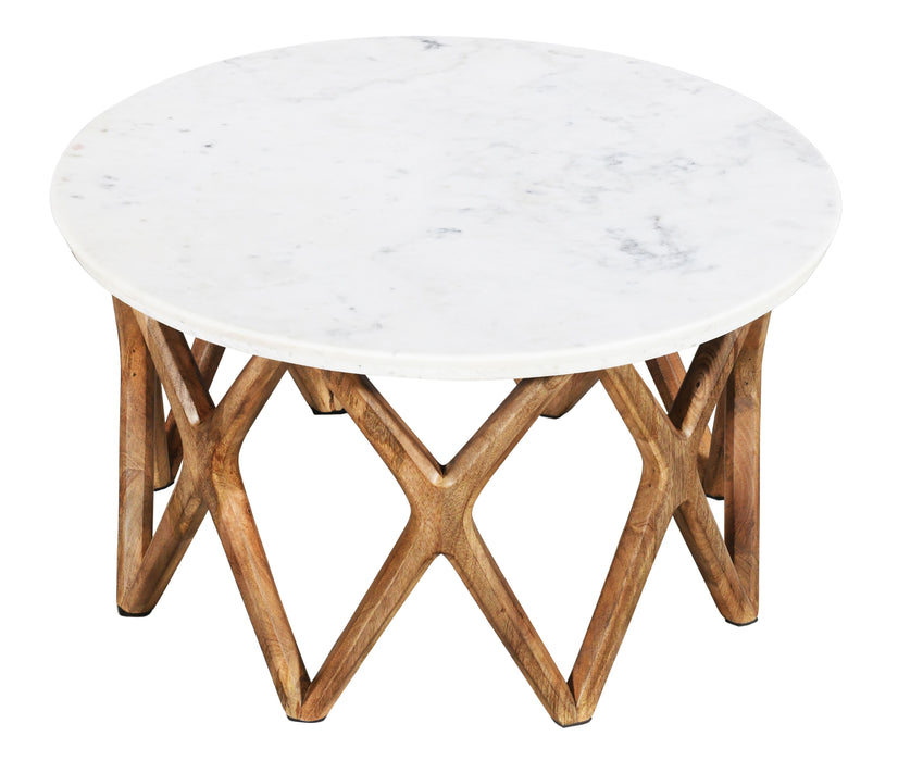Axis - Barrett's Creek Cocktail Table - Natural / White Marble