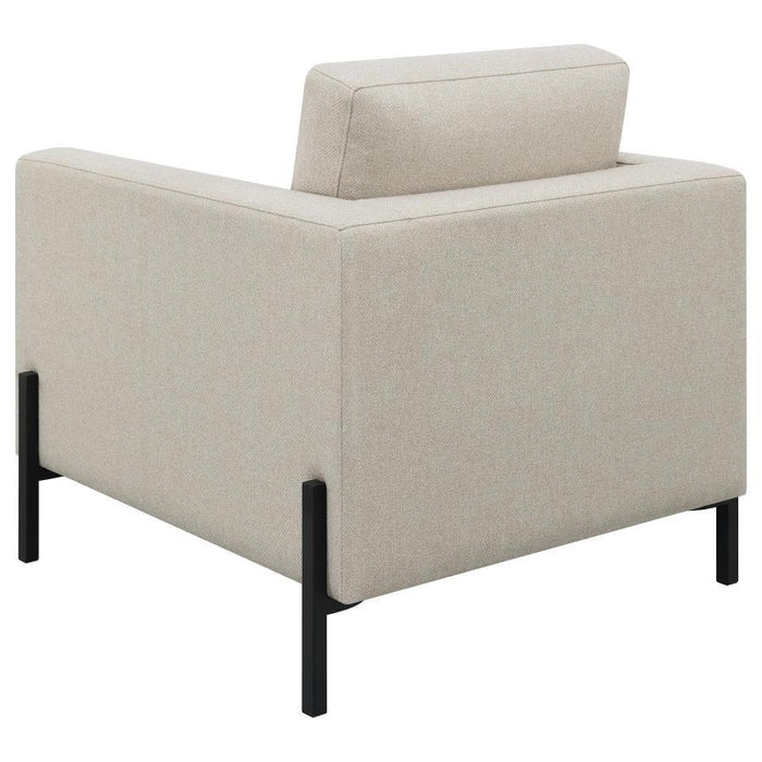 Tilly - 3 Piece Upholstered Track Arms Sofa Set - Oatmeal