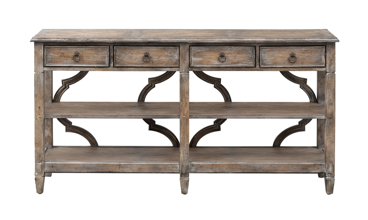 Brees - Four Drawer Console - Bostwick Brown