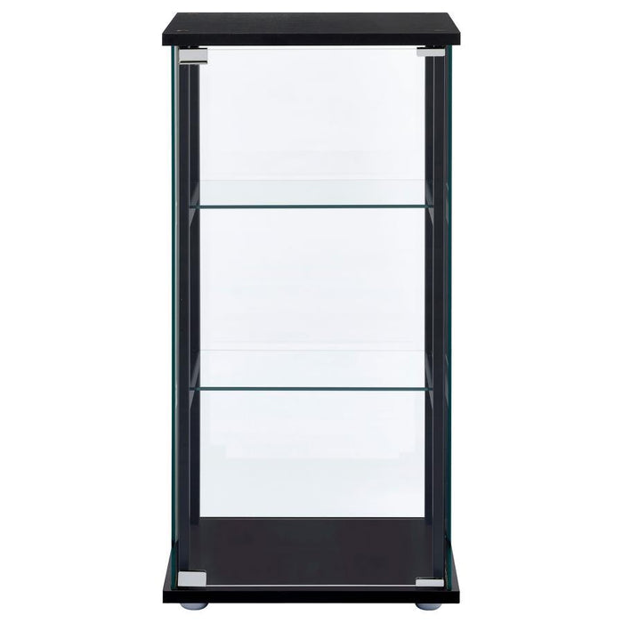 Cyclamen - 3-Shelf Glass Curio Cabinet - Black And Clear