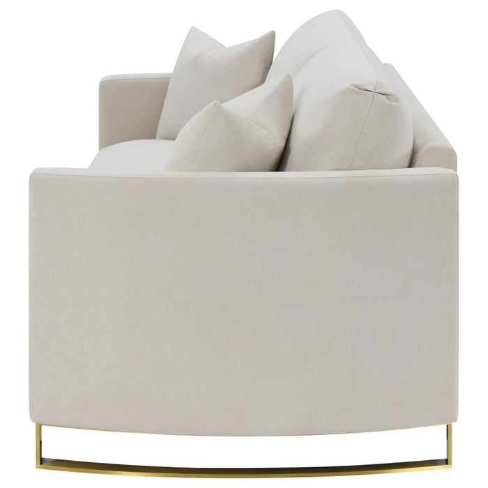 Corliss - Upholstered Arched Arms Sofa - Beige