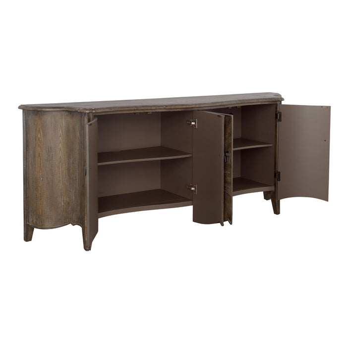 Fowler - Four Door Credenza - Aged Mixed Browns