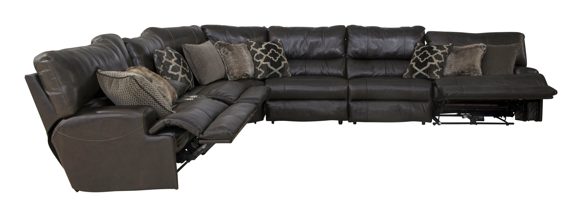 Como - Italian Leather Match Reclining Sectional