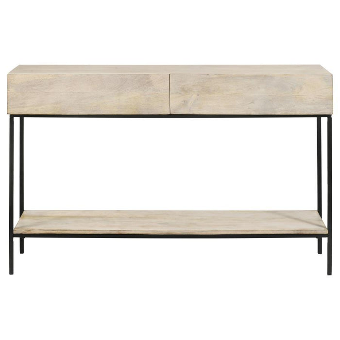 Rubeus - 2-Drawer Console Table With Open Shelf - White Washed