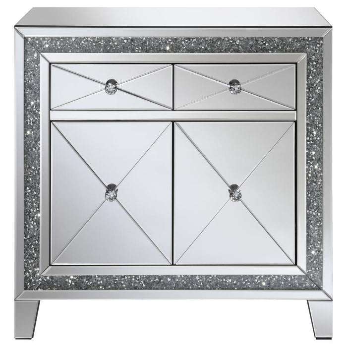 Arwen - 2-Drawer Accent Cabinet - Clear Mirror With Led Lighting