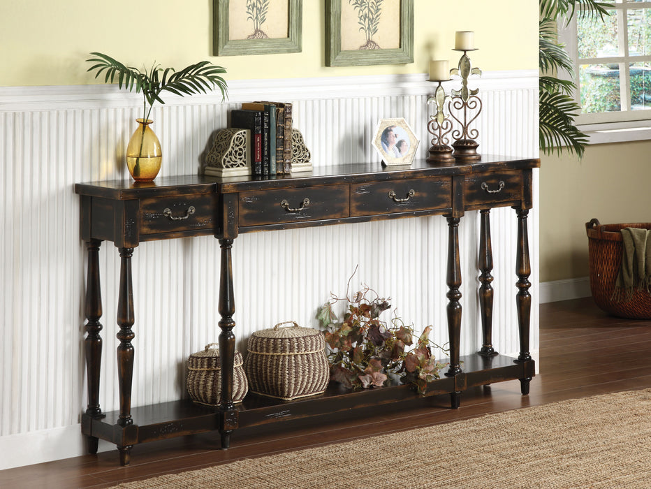 Alfonse - Four Drawer Console Table - Apperson Black