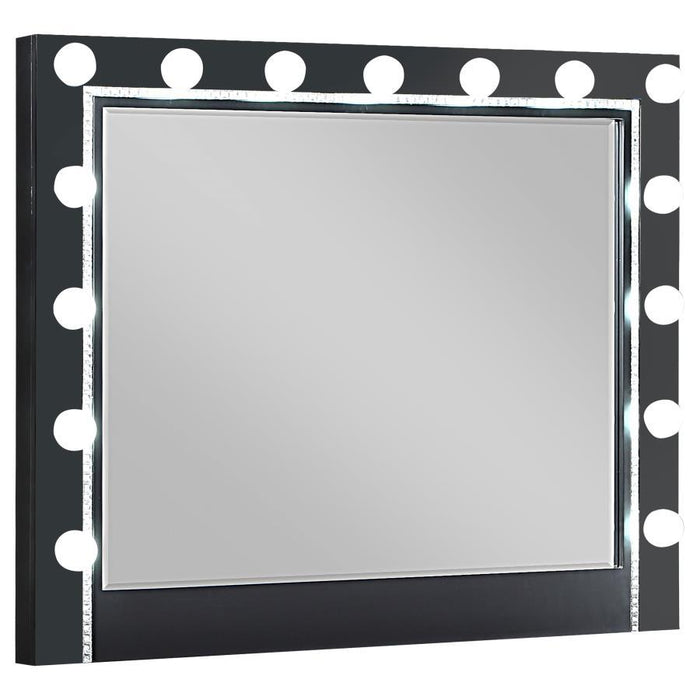 Cappola - Black Rectangular Dresser Mirror With Light