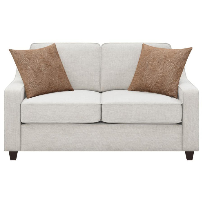 Christine - Upholstered Cushion Back Loveseat - Beige