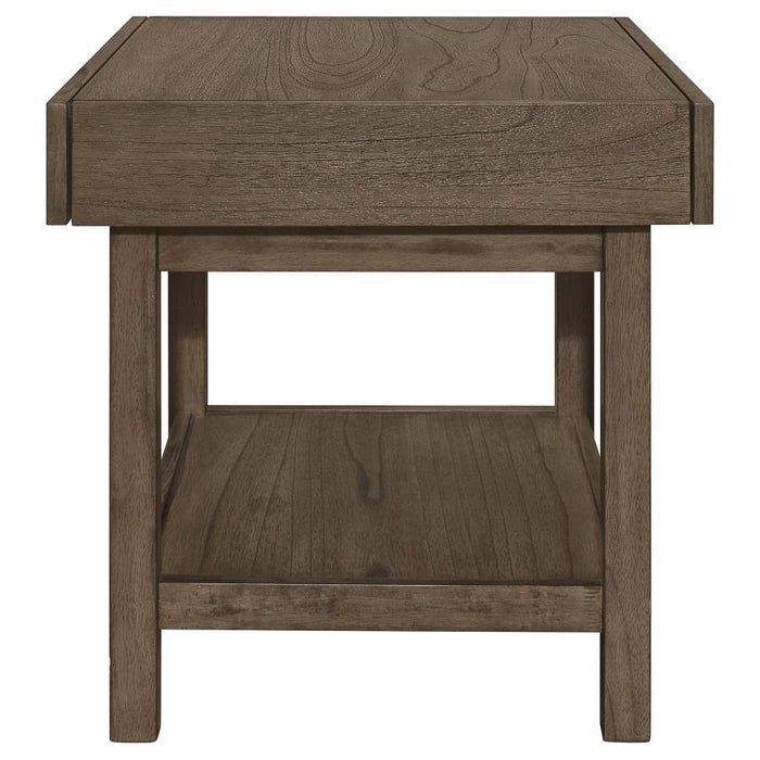 Owen - Rectangle End Table With Shelf - Brown