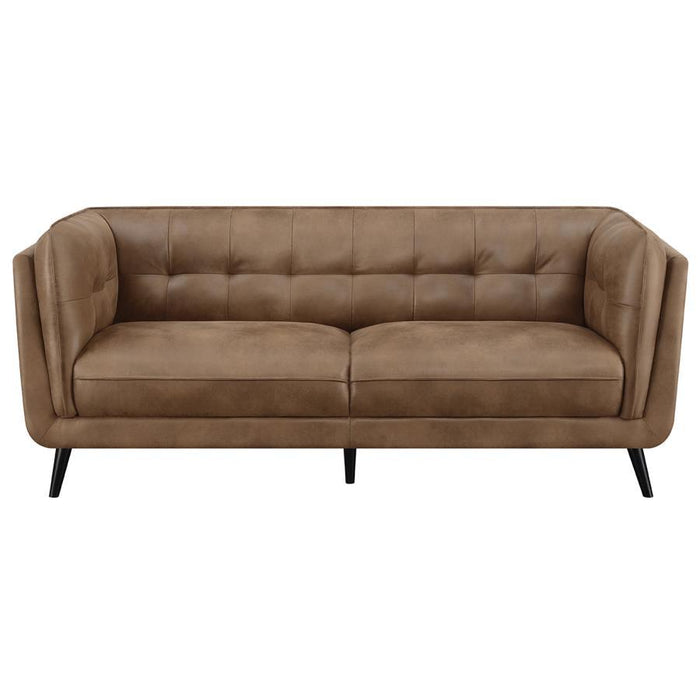Thatcher - Upholstered Button Tufted Sofa - Brown