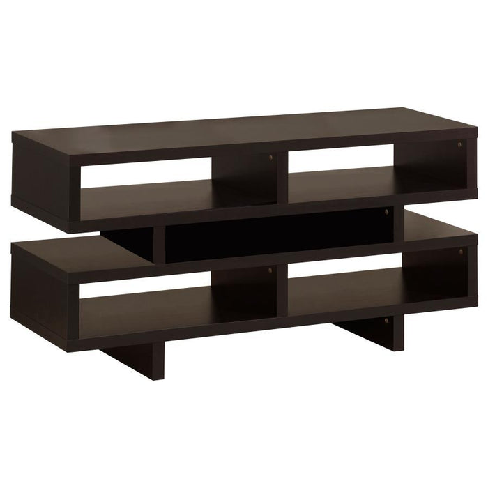Parker - TV Console With 5 Open Compartments - Cappuccino