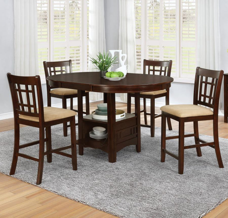 Lavon - 5 Piece Counter Height Dining Room Set - WArm - Brown And Tan