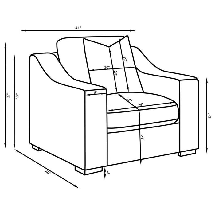 Ashlyn - Upholstered Sloped Arms Chair - White