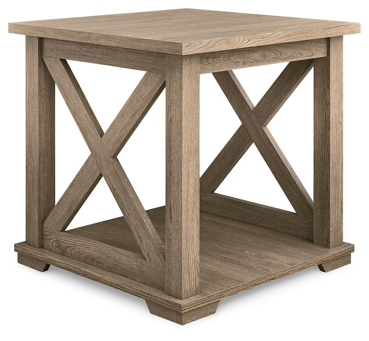 Elmferd - Light Brown - Square End Table