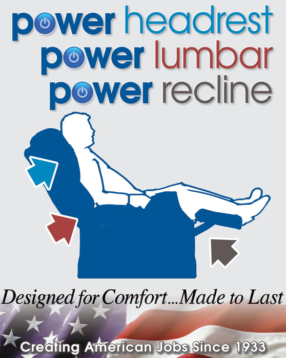 Flynn - Power Lay Flat Recliner with Power Adjustable Headrest & Lumbar and Dual Heat & Massage - Fig