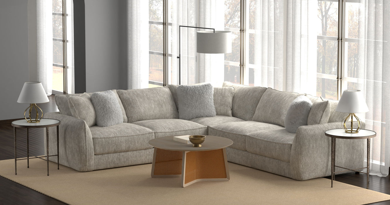 Bucktown - 3 Piece Sectional With Extra Thick Cuddler Seat Cushions - Parchment