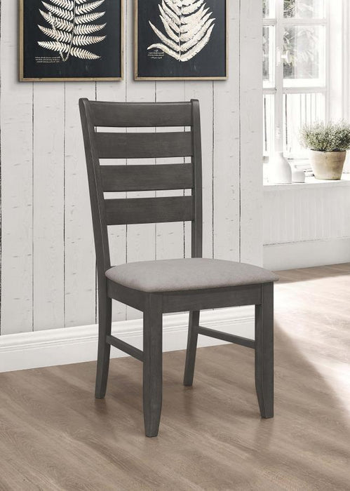 Dalila - Ladder Back Side Chair (Set of 2) - Grey and Dark Grey