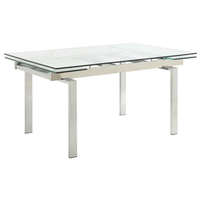 Wexford - Glass Top Dining Table With Extension Leaves - Chrome