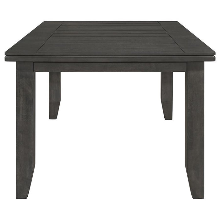 Dalila - Rectangular Plank Top Dining Table - Dark Grey