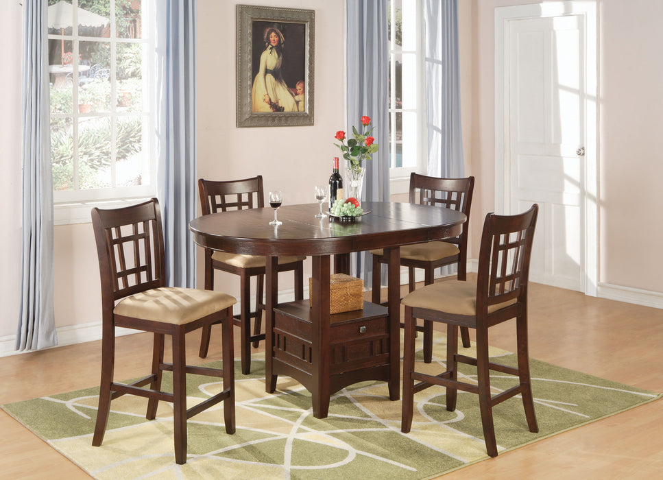 Lavon - 5 Piece Counter Height Dining Room Set - WArm - Brown And Tan