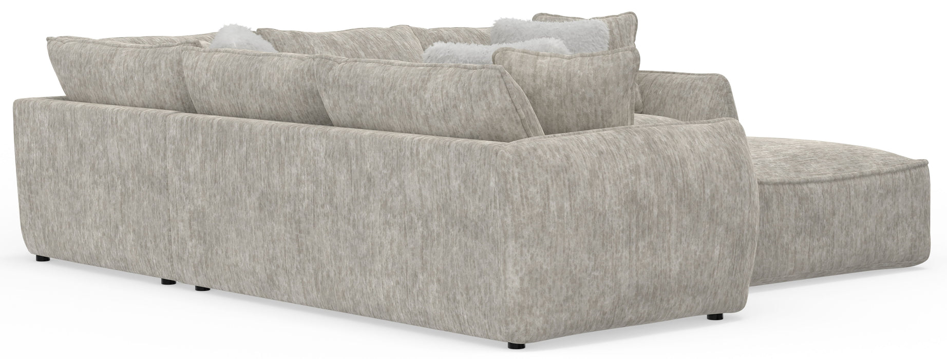 Bucktown - 3 Piece Sectional With Extra Thick Cuddler Seat Cushions And Cocktail Ottoman - Parchment