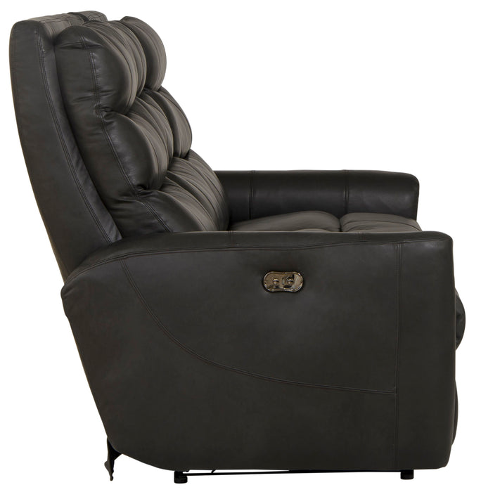 Bosa - Power Reclining Sofa - Charcoal - Leather