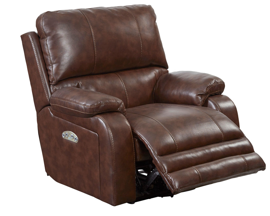 Thornton - Power Headrest Power Lay Flat Recliner - Faux Leather