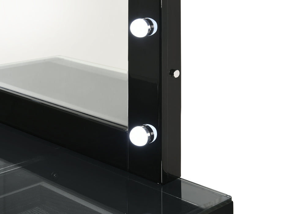 Morgan - Vanity Desk With Glass Top And Led Mirror