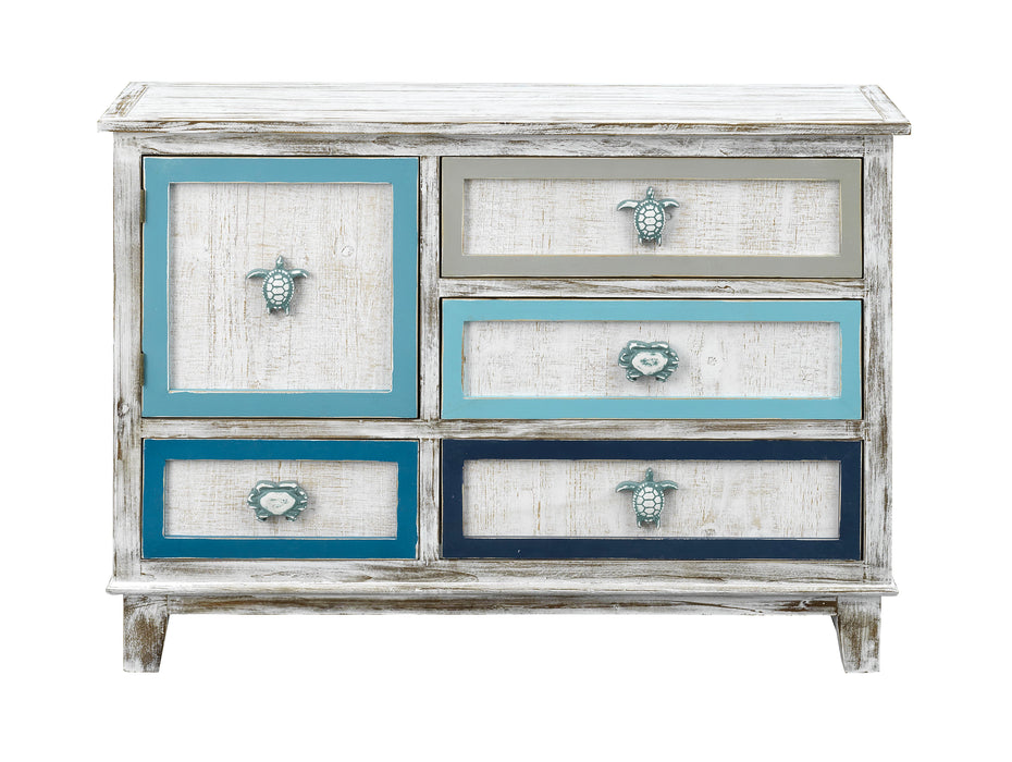 Eddy - One Door Four Drawer Cabinet - Tide Pool Multi Color