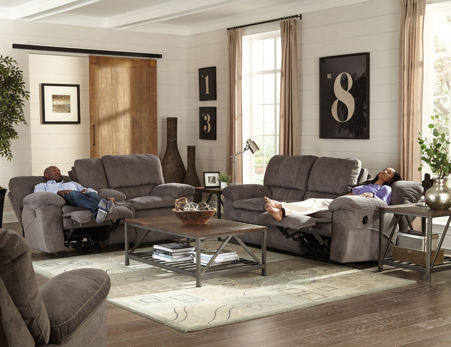 Reyes - Lay Flat Reclining Console Loveseat With Storage & Cupholders