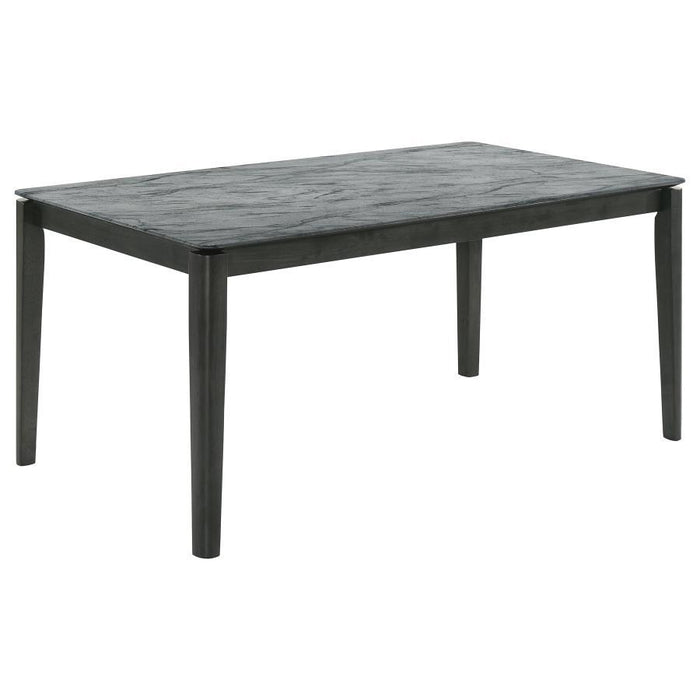 Stevie - Rectangular Faux Marble Top Dining Table - Gray and Black