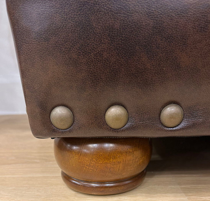 Roberto - Ottoman - Cocoa - Leather