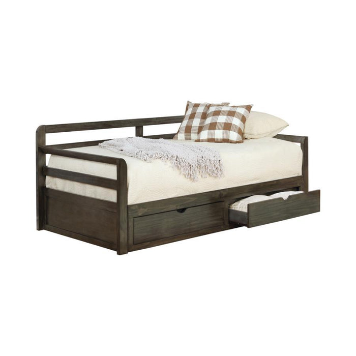 Sorrento - 2-Drawer Twin Daybed With Extension Trundle - Grey