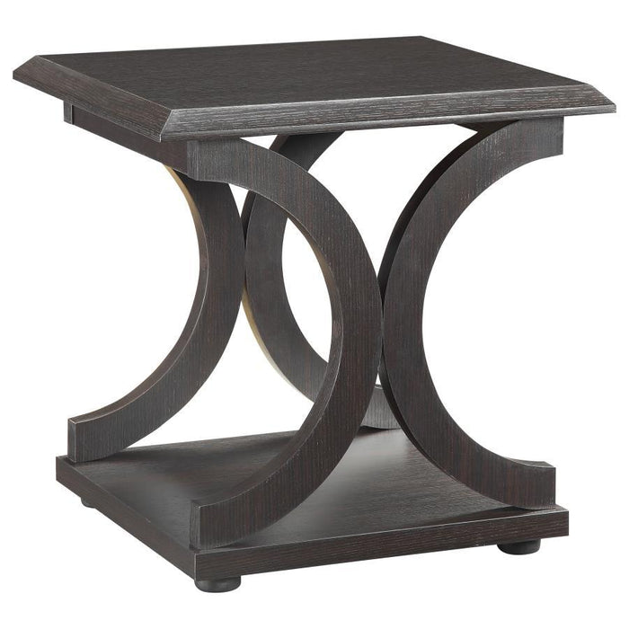 Shelly - C-Shaped Base End Table - Cappuccino