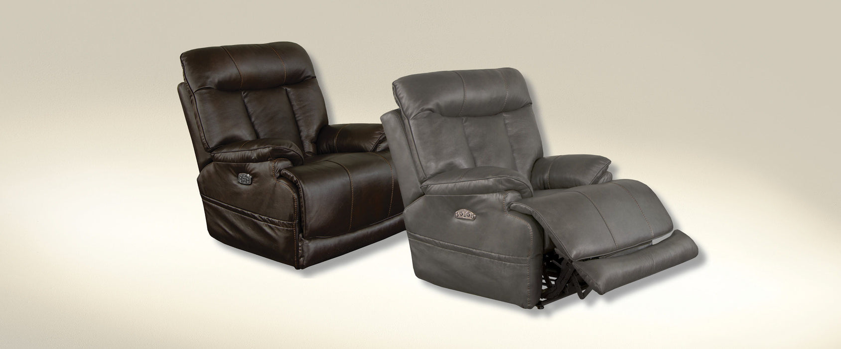 Naples - Power Headrest With Lumbar Power Lay Flat Recliner With Extended Ottoman - Steel - 42.5"