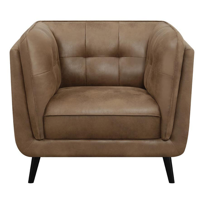 Thatcher - Upholstered Button Tufted Chair - Brown