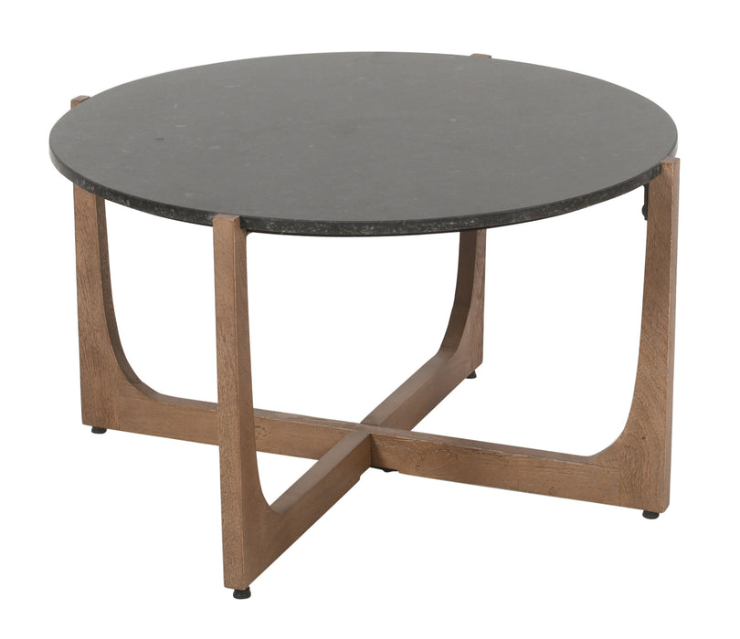 Campbell - Cocktail Table - Natural / Black Marble