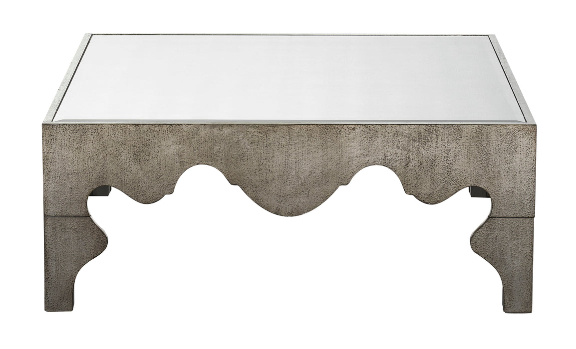 Seville - Square Cocktail Table - Textured / Mirror