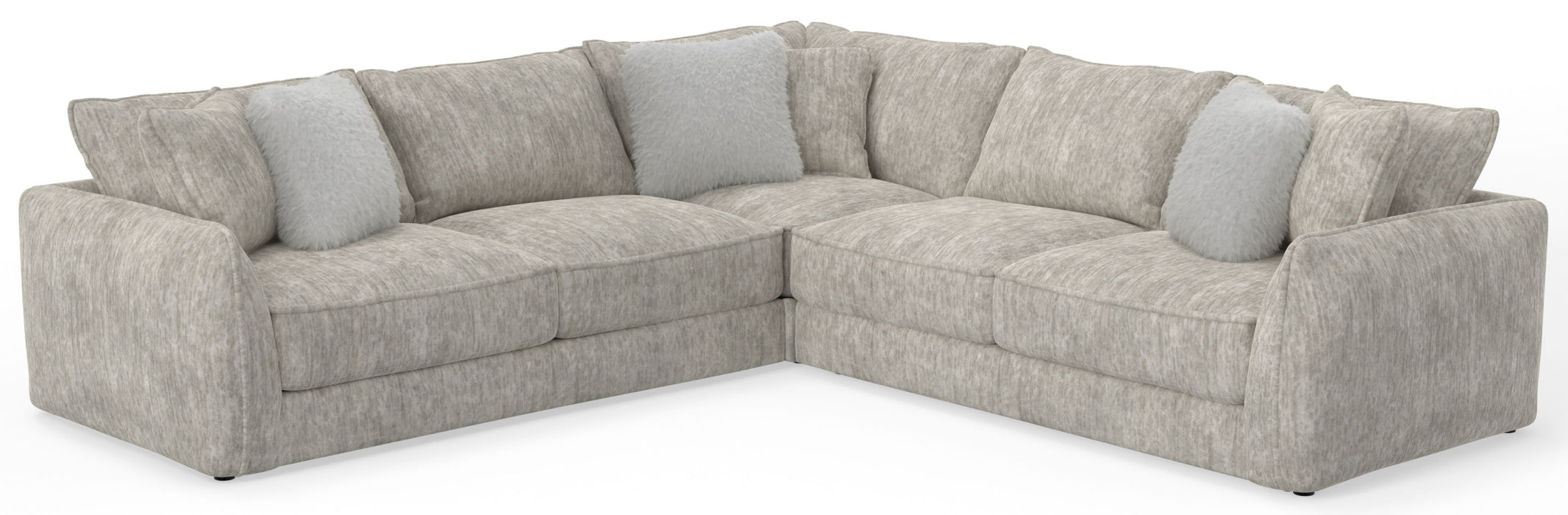 Bucktown - 3 Piece Sectional With Extra Thick Cuddler Seat Cushions - Parchment