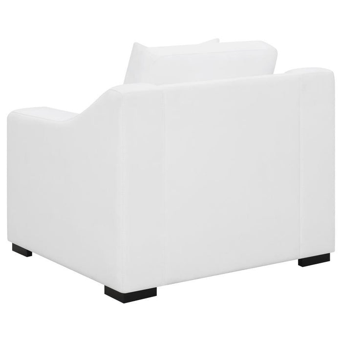 Ashlyn - Upholstered Sloped Arms Chair - White