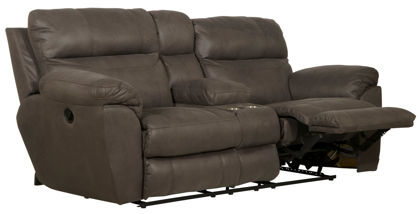 Atlas - Recliner Console Loveseat With Storage - Charcoal